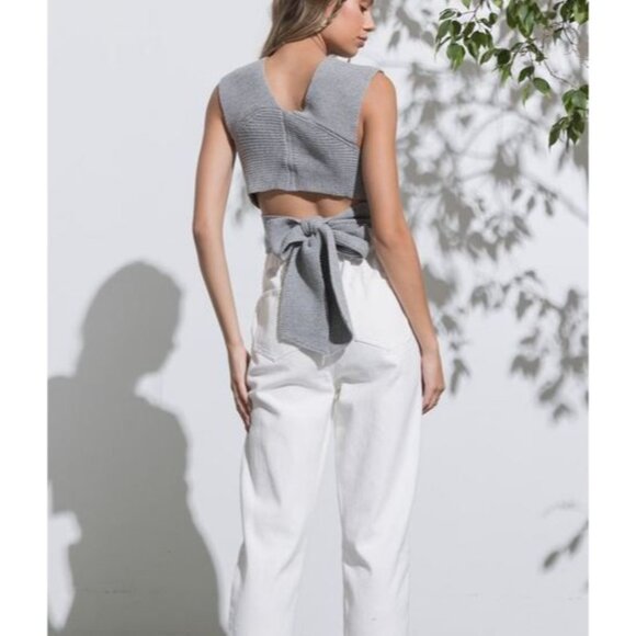 #0741 Papermoon NWT Black Abby Multi Way Sleeveless Sweater Top Size Small-Large - Picture 2 of 3